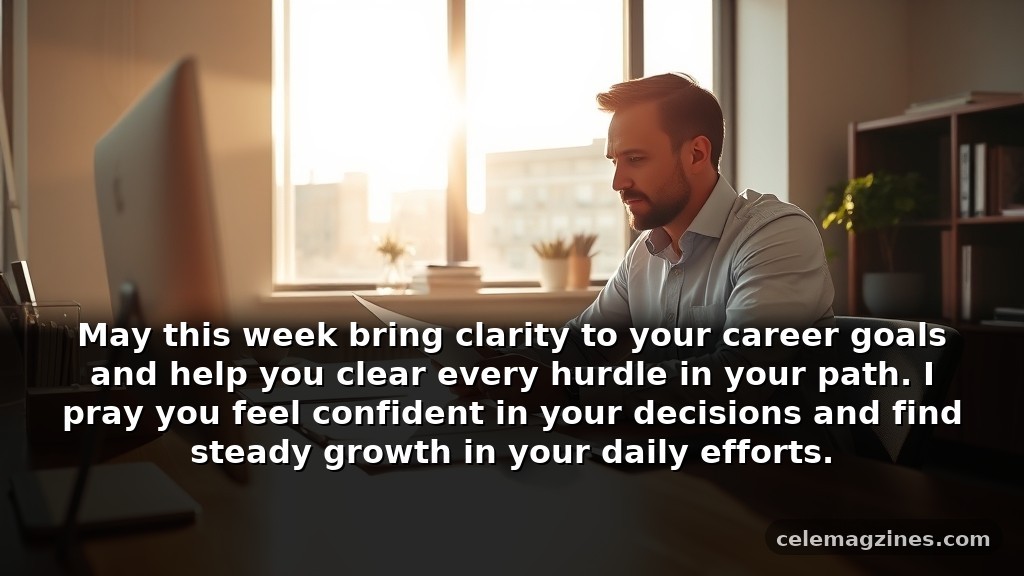 Supportive positive monday blessings for his work and career goals